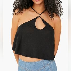 NWT Free People Long Weekend Keyhole Knit Halter Top